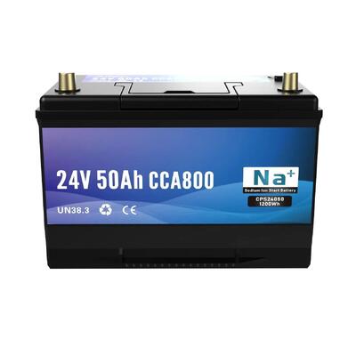 kwaliteit 24V 50Ah natrium-ionbatterij 800CCA Bluetooth Hoogspanningsstart en stroombatterij voor commerciële vrachtwagens Elektrische vorkheftrucks en maritieme systemen fabriek