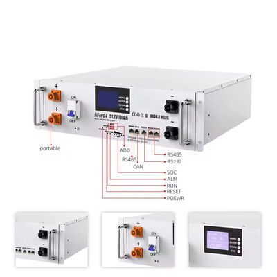 Kwaliteit Yunfan Fabriek 5.12kWh Rack Mount Lithium Opslag Batterij 51.2V 100Ah 6000 Cycli Compatibel Met de Meeste Zonne-omvormers OEM ODM fabriek
