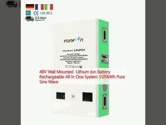 48V muur gemonteerde lithium-ion batterij oplaadbaar All in One systeem 5120kWh Pure sinus wave