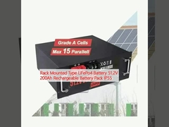 LiFePo4-batterij 51.2V 200Ah oplaadbare batterij IP55