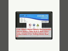 12.8V 108ah Lifepo4 Battery Oplaadbare Lithiumbatterij met ingebouwde BMS Deep Cycles Grade A Voor Trolling Motor Boat RV