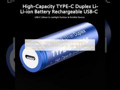 Hoge capaciteit TYPE-C Duplex 21700 Li-ion batterij Oplaadbare USB-C Lithium cel voor zaklamp, outdoor & draagbare apparaten